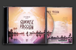 夏日激情音乐CD封面设计模板 Summer Passion CD Cover Artwork