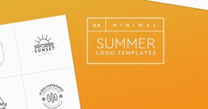 极简风格夏季Logo设计模板 Minimal Summer Logo Templates