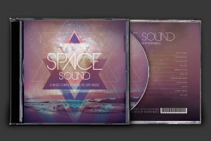太空之音音乐CD封面设计模板 Space Sound CD Cover Artwork