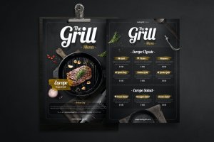 BBQ烧烤吧烤肉菜单/传单设计模板 Barbeque Menu – Flyer