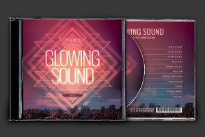 光芒之音音乐CD封面设计模板 Glowing Sound CD Cover Artwork