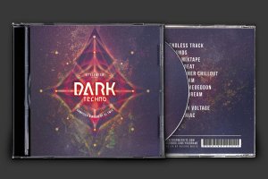 暗黑科技音乐CD封面设计模板 Dark Techno CD Cover Artwork