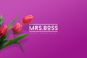 女性时尚主题创意Logo设计模板 Mrs.Boss Logo Templates