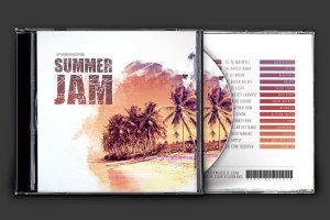 夏日印象音乐CD封面设计模板 Summer Jam CD Cover Artwork