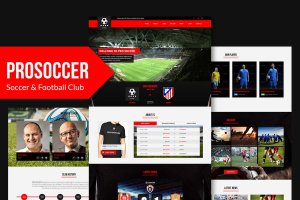 足球俱乐部网站设计Muse模板 Pro Soccer – Football & Soccer Club Muse Template