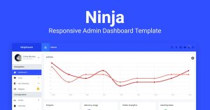 响应式布局框架网站后台管理HTML模板 Ninja – Responsive Admin Dashboard Template