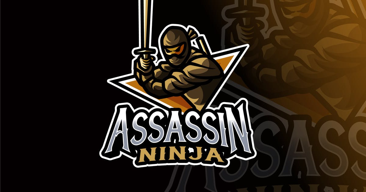 忍者刺客電子競技logo設計模板ninjaassassinlogotemplate