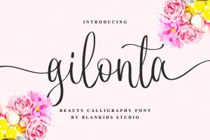 现代少女英文书法字体 Gilonta
