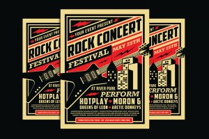 摇滚音乐节海报素材 Rock Concert Festival