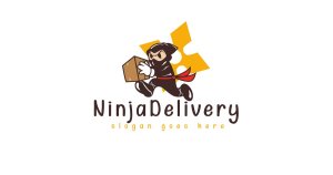 忍者快递物流品牌Logo商标设计模板 Ninja Delivery Logo Template