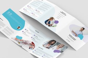 方形三折页企业/机构/组织宣传册设计模板 Brochure – StartUp Agency Tri-Fold Square