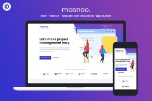创意多用途响应式网站着陆页CMS模板 Masnoo – Multi-Purpose Unbounce Landing Page