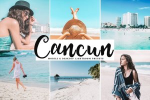 沙滩摄影照片后期调色必备的LR预设 Cancun Mobile & Desktop Lightroom Presets