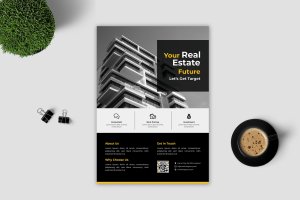 高端住宅房地产经销商/中介传单设计模板v5 Real Estate Flyer Vol. 5