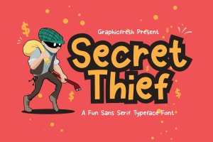 Secret Thief-可爱sans字体 Secret Thief – A Cute Sans Font