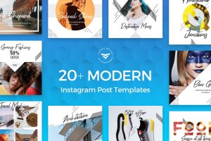 20+现代设计风格Instagram社交广告贴图PSD模板 Instagram Post Template