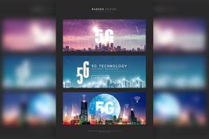 5G网络时代智能科技生活主题Banner设计模板