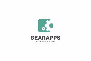 齿轮几何图形Logo商标设计模板 Gears Logo