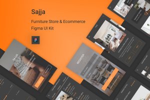 家具网上商城APP应用UI设计Figma模板 Sajja – Furniture Store & Ecommerce Figma UI Kit
