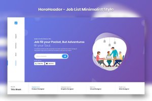 极简设计风格招聘网站设计模板v13 HeroHeader for JobList Minimal Website-13