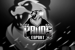 灰熊电子竞技吉祥物队徽Logo标志设计模板 Pands – Mascot & Logo Esport