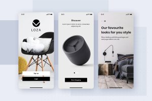 现代家具APP商城UI设计模板素材 Furniture Shop Mobile App UI Concept
