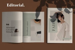 简约时尚设计目录手册Lookbook版式模板 Fairy – Lookbook Brochure