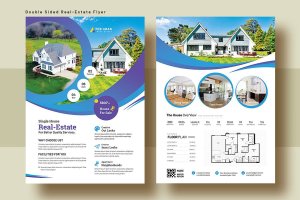 双面印刷楼盘销售/租赁海报传单设计模板v6 Double Sided Real Estate Flyer Template V-6