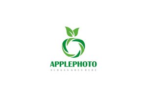 摄影摄像行业适用的Logo标志设计模板 Apple Photography Logo