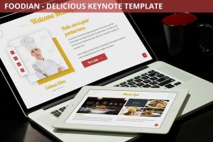 西餐厅美食推广Keynote模板下载 Foodian – Delicious Keynote Template