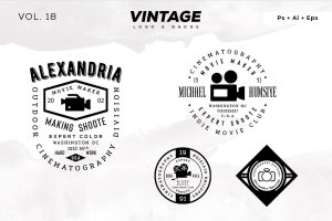 欧美复古设计风格品牌商标/Logo/徽章设计模板v18 Vintage Logo & Badge Vol. 18