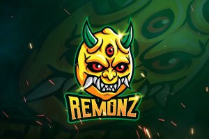 三眼怪电子竞技战队队徽Logo模板 REMONZ – Mascot & Esports Logo