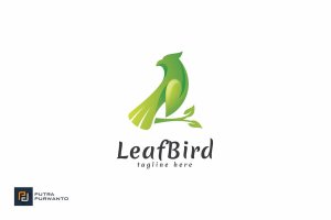 创意小鸟图形Logo商标设计模板 Leaf Bird – Logo Template