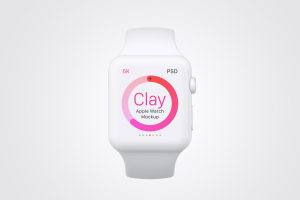Apple Watch手表屏幕界面设计效果图样机04 Clay Apple Watch Mockup 04