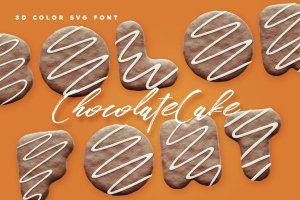 巧克力蛋糕颜色字体Chocolate Cake Color Font