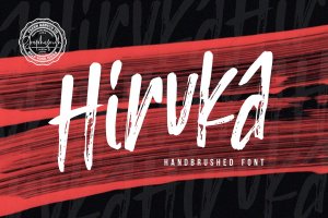 创意墨水条纹手工书写字体 HIRUKA – Handbrushed Font