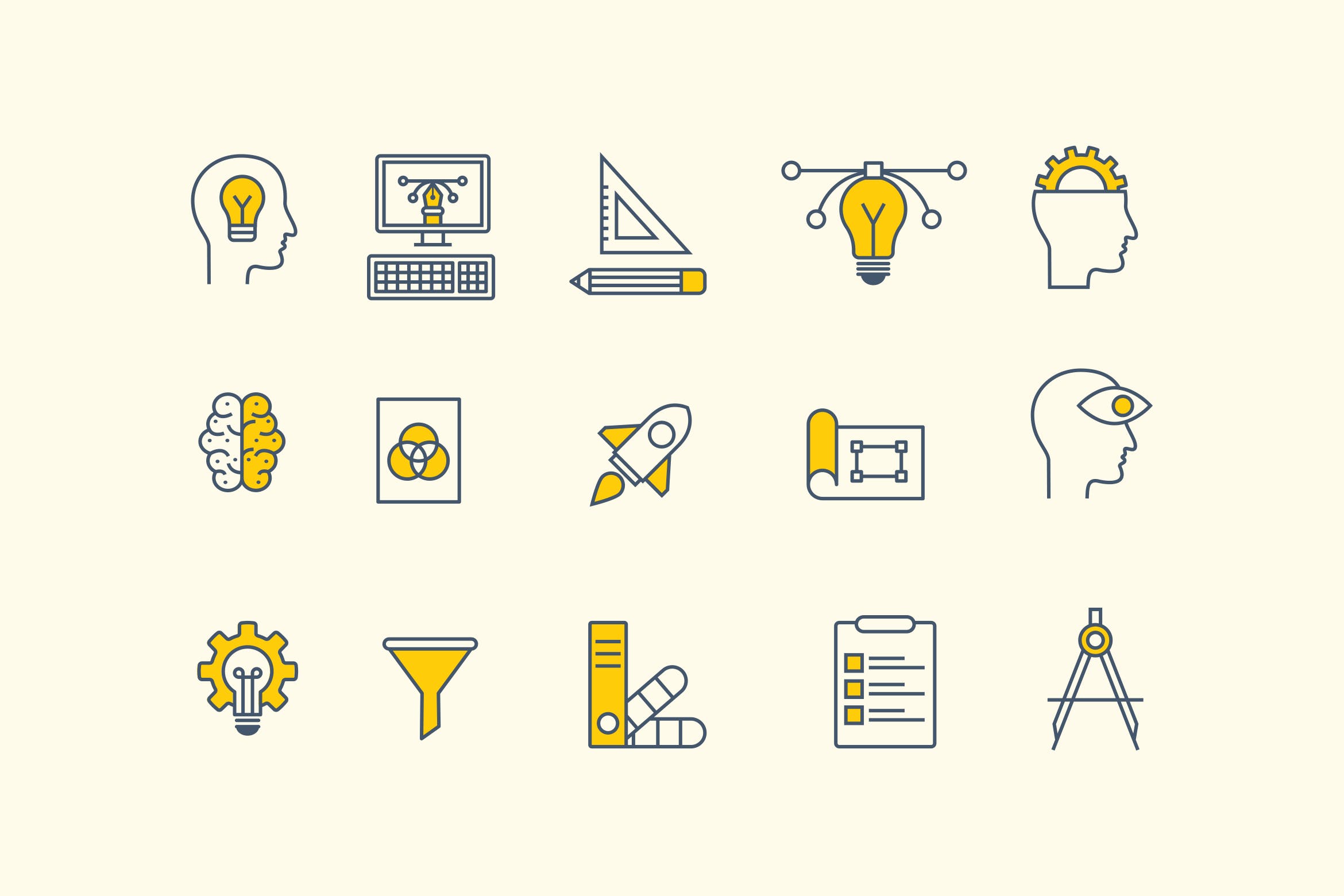 15枚设计思维主题矢量图标15designthinkingicons