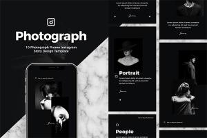 10个时尚高端专业的摄影师促销Instagram社交媒体banner海报设计模板Vol.1