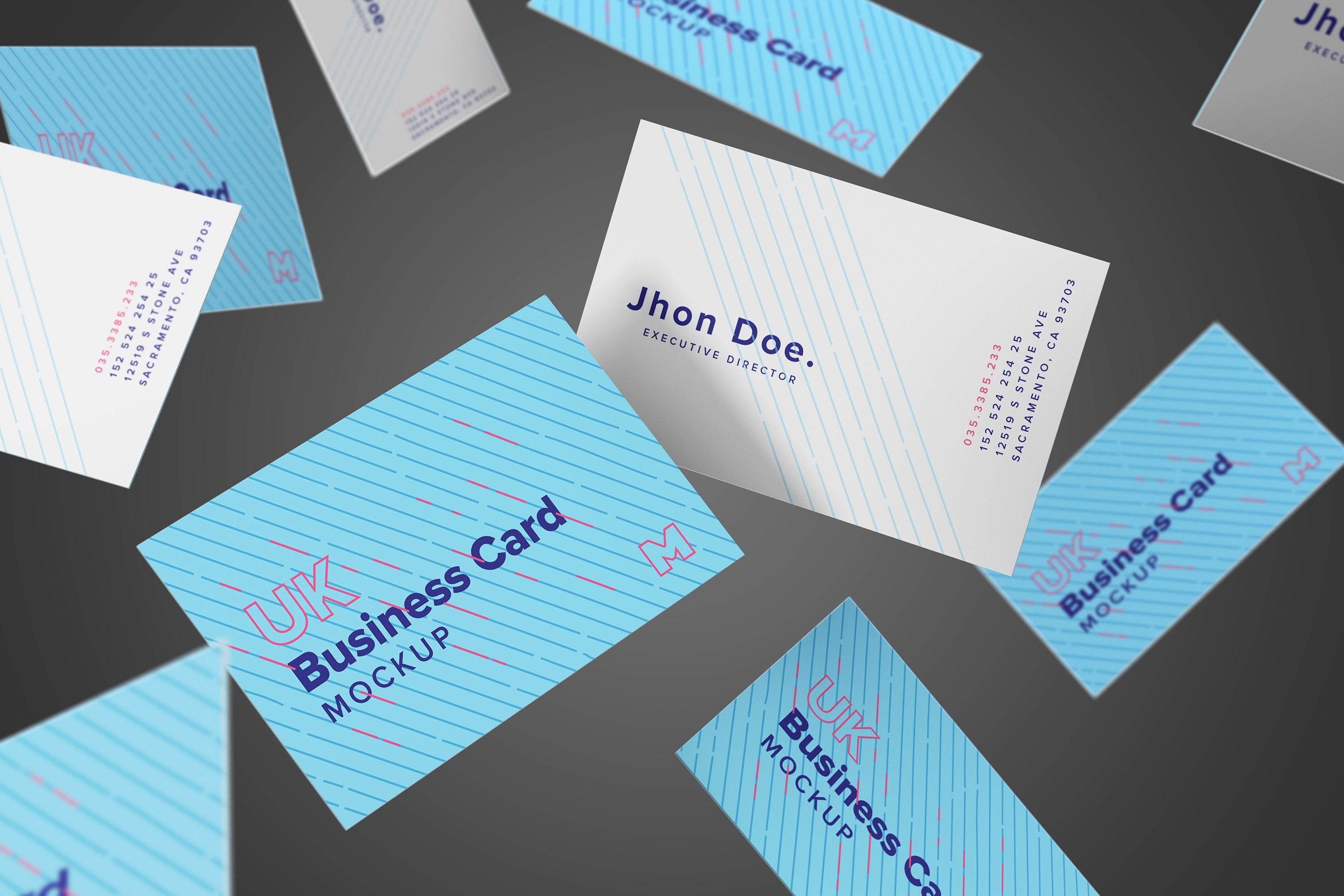 英国尺寸规格企业名片设计预览样机10ukbusinesscardsmockup10