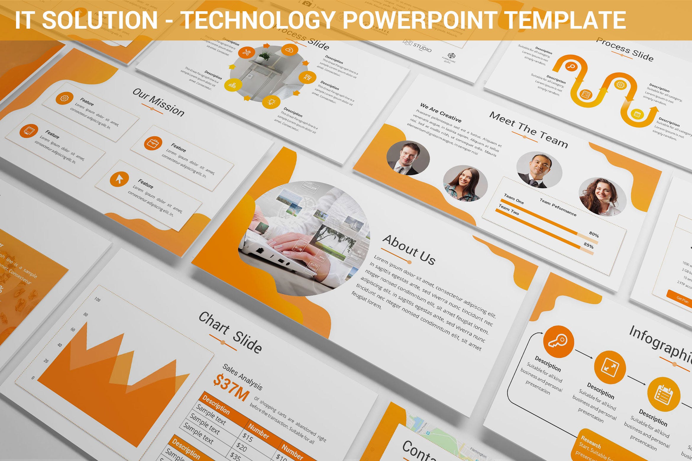 IT解决方案展示技术演讲Powerpoint模板 IT Solution – Technology Powerpoint Template