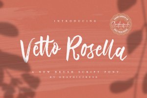 优雅女性书法艺术英文字体下载 Vetto Rosella – Handwritting Font