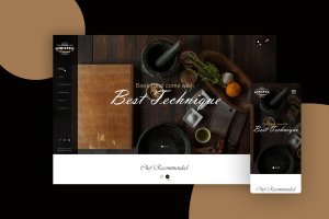 高端西餐厅官网设计PSD模板v4 Restaurant Website Landing Page