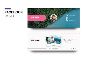 旅游代理商Facebook营销主页封面设计模板 Nauna Travel Agency Facebook Cover