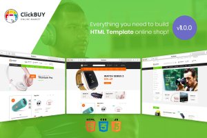 在线商城HTML响应式网站模板下载 ClickBuy | Multi Store Responsive HTML Template