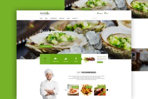 高端西餐厅官网设计PSD模板v2 Restaurant Website Landing Page