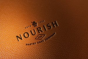 真皮材质品牌Logo设计压印效果图样机模板 Leather Branding logo mockups