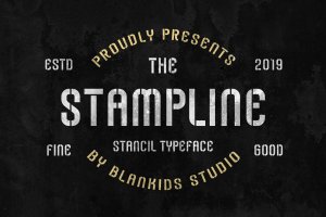 Logo设计/包装排版设计英文无衬线字体 Stampline – Stencil Typeface