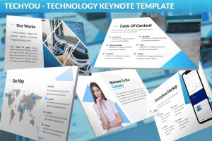 服务器托管技术主题Keynote幻灯片演示模板 TechYou – Technology Keynote Template