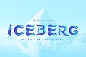 冰块冷酷风格装饰设计无衬线字体下载 Iceberg – Cold Unique Display Typeface