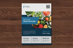 健康有机食品品牌宣传推广海报传单设计模板 Lifela Healthy Flyer Template